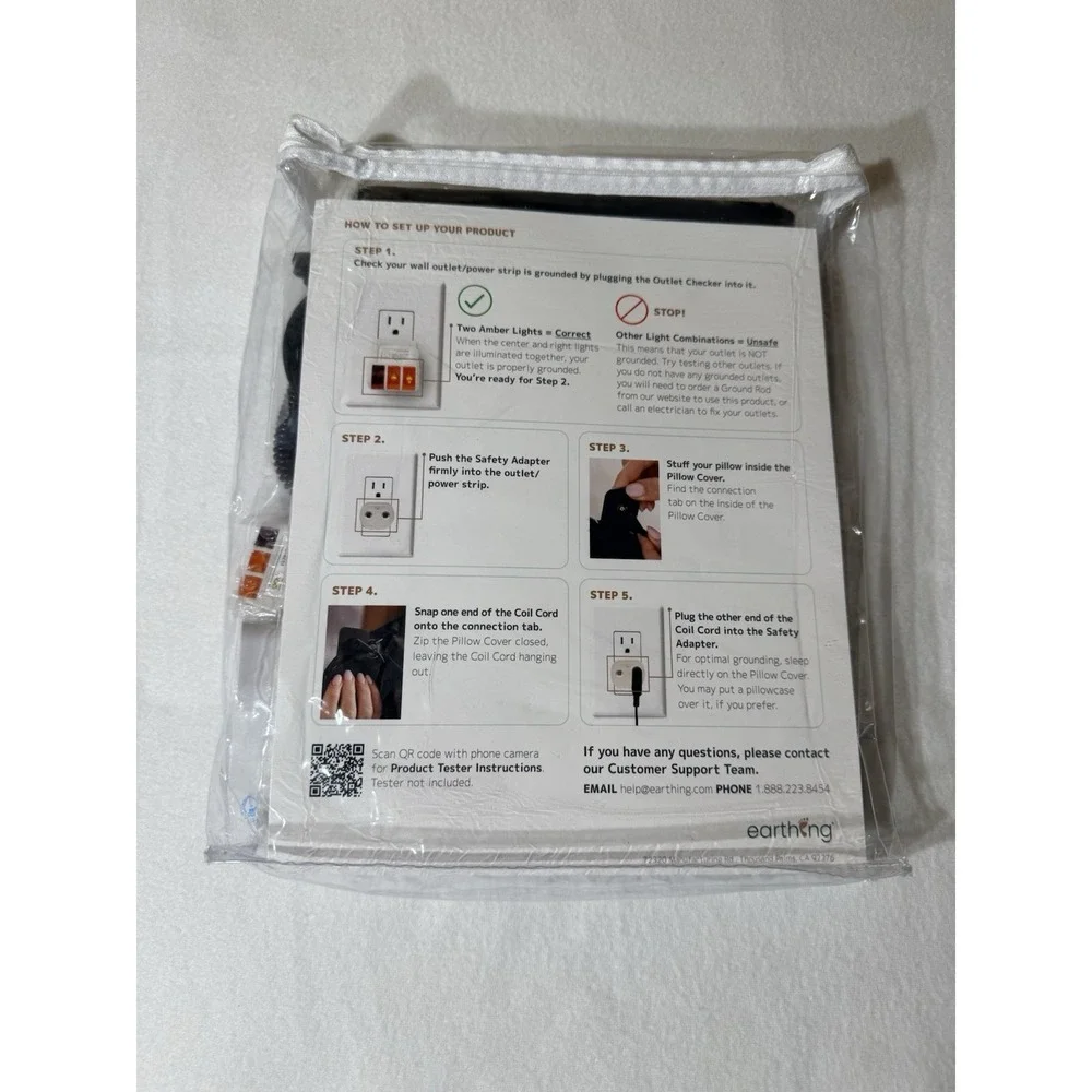 EARTHING Brand Pillow Cover Kit NEW Grounding Conductive Clint‎ Ober Black King